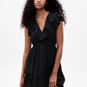 GAP Women's V-Neck Ruffle Mini Dress